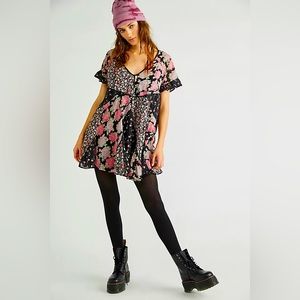Free People Wildflower Patchwork Mini Dress